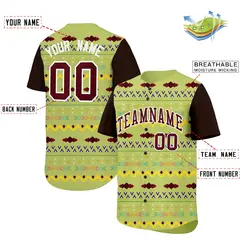Champagne Brown White Mexican Style Baseball Jersey 2