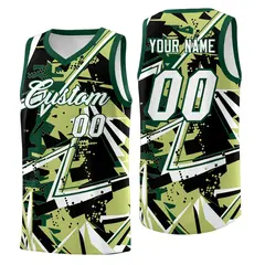 Champagne Kelly Green Abstract Graffiti Quick-Drying Basketball Jersey 1