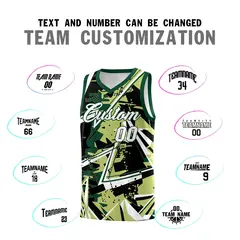 Champagne Kelly Green Abstract Graffiti Quick-Drying Basketball Jersey 4