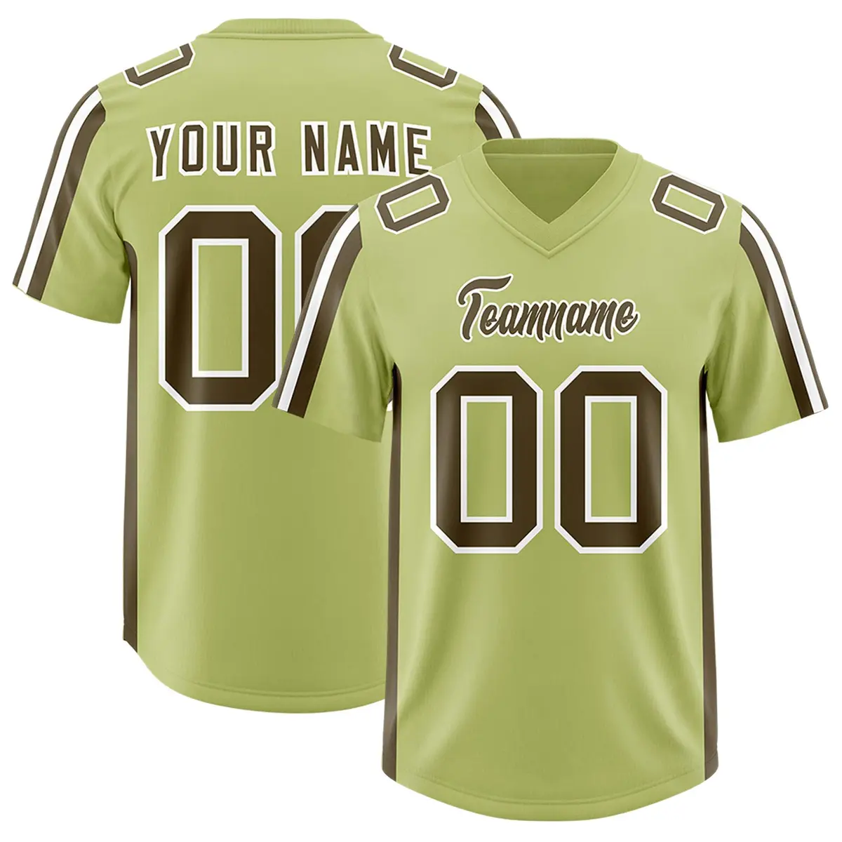 Champagne Olive White Side Stripe Authentic Football Jersey