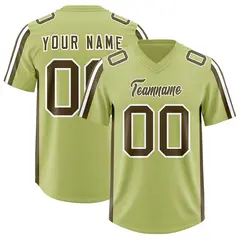 Champagne Olive White Side Stripe Authentic Football Jersey 1