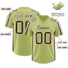 Champagne Olive White Side Stripe Authentic Football Jersey 2