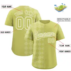 Champagne Rhombus Pattern Baseball Jersey 2