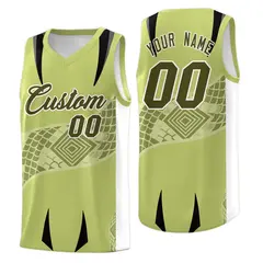 Champagne White Snake Scale Venomous Fang Graffiti Basketball Jersey 1