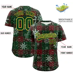 Christmas Graffiti Pattern Authentic Baseball Jersey 2