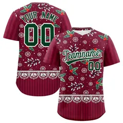 Christmas Graffiti Pattern Authentic Baseball Jersey
