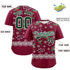 Christmas Graffiti Pattern Authentic Baseball Jersey 2