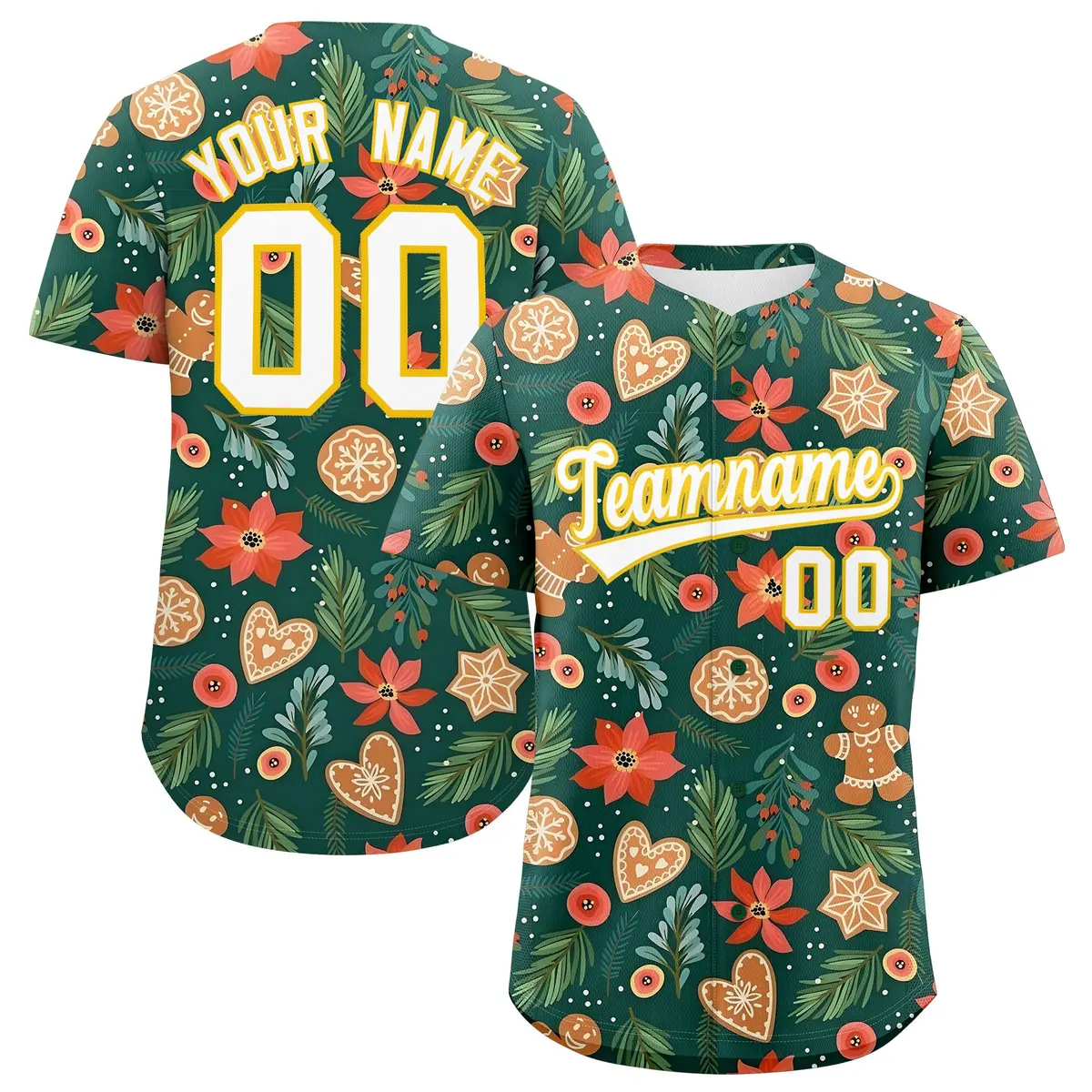 Christmas Graffiti Pattern Authentic Baseball Jersey