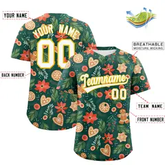 Christmas Graffiti Pattern Authentic Baseball Jersey 2