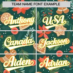 Christmas Graffiti Pattern Authentic Baseball Jersey 3