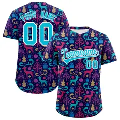 Christmas Graffiti Pattern Authentic Baseball Jersey