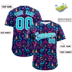 Christmas Graffiti Pattern Authentic Baseball Jersey 2