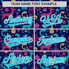 Christmas Graffiti Pattern Authentic Baseball Jersey 3