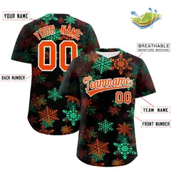 Christmas Graffiti Pattern Authentic Baseball Jersey 2