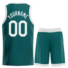 Classic Aqua White Heal Sports Basketball Jersey Uniform Set 2