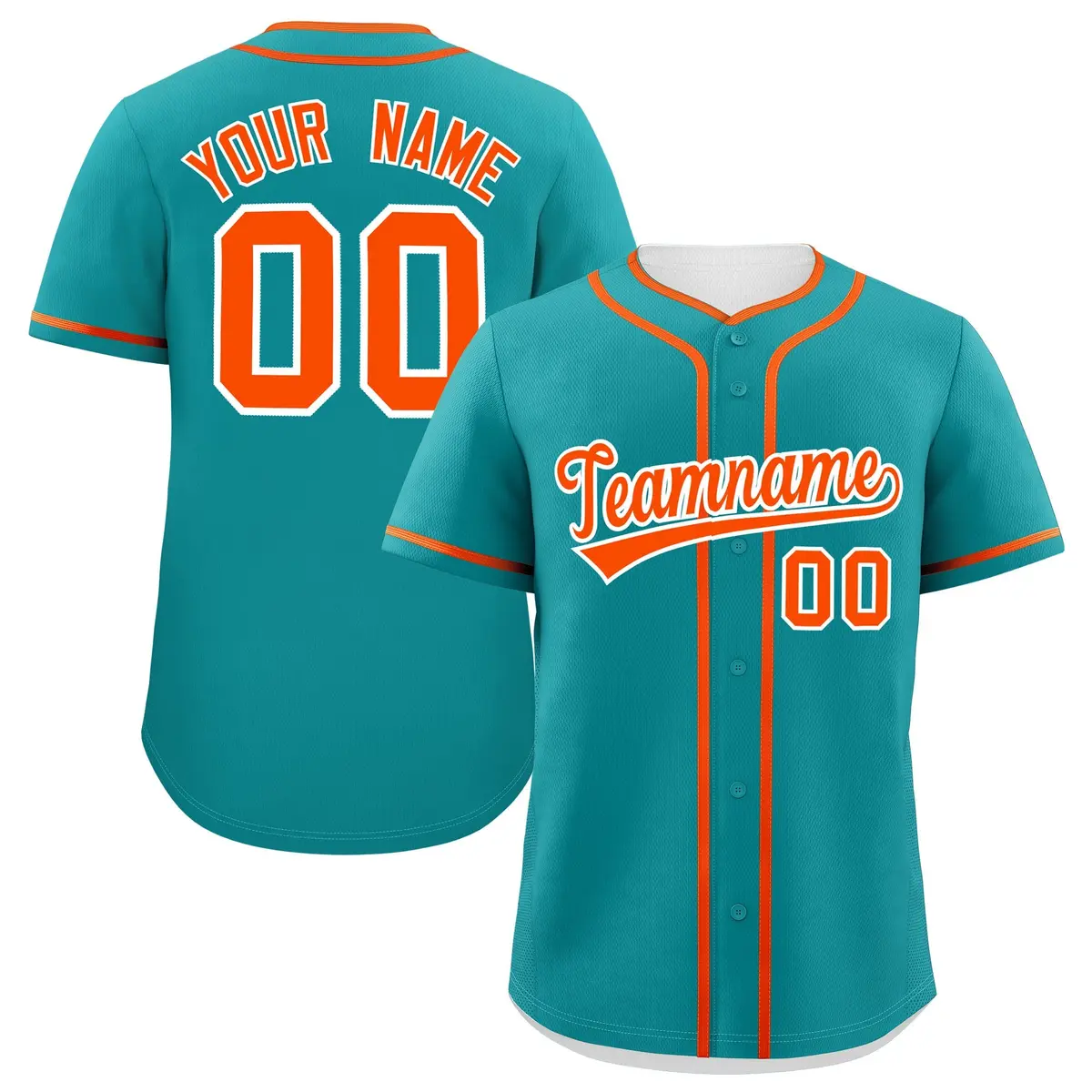Classic Authentic Aqua Orange Baseball Jersey
