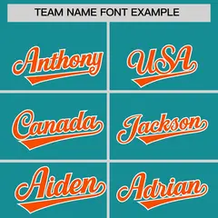 Classic Authentic Aqua Orange Baseball Jersey 3