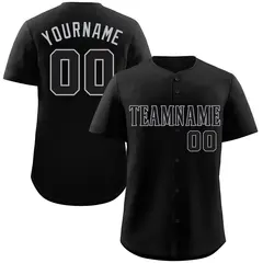 Classic Authentic Black Black-Gray Baseball Jersey 1