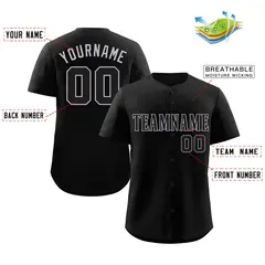 Classic Authentic Black Black-Gray Baseball Jersey 2