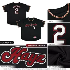 Classic Authentic Black Crimson-Cream Baseball Jersey 2