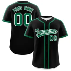 Classic Authentic Black Kelly Green Baseball Jersey 1