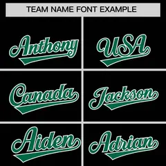 Classic Authentic Black Kelly Green Baseball Jersey 3