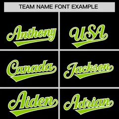Classic Authentic Black Neon Green Baseball Jersey 3