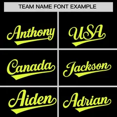 Classic Authentic Black Neon Green Baseball Jersey 3