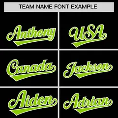 Classic Authentic Black Neon Green Baseball Jersey 3