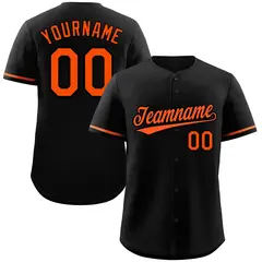 Classic Authentic Black Orange Baseball Jersey 1