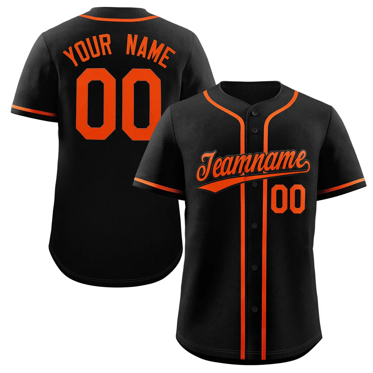 Classic Authentic Black Orange Baseball Jersey
