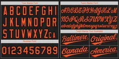 Classic Authentic Black Orange Baseball Jersey 3