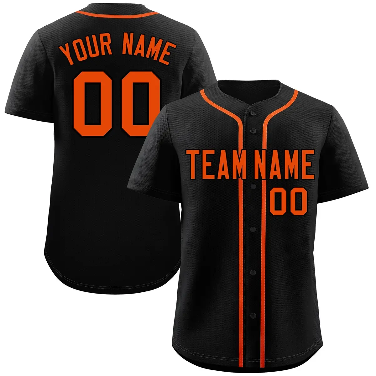 Classic Authentic Black Orange Baseball Jersey