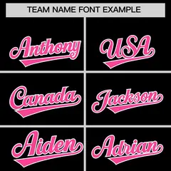 Classic Authentic Black Pink Baseball Jersey 3