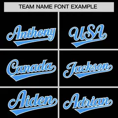 Classic Authentic Black Powder Blue Baseball Jersey 3