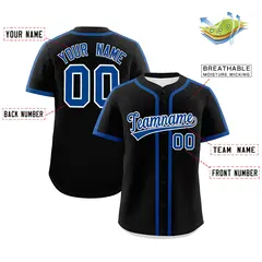 Classic Authentic Black Royal Baseball Jersey 2