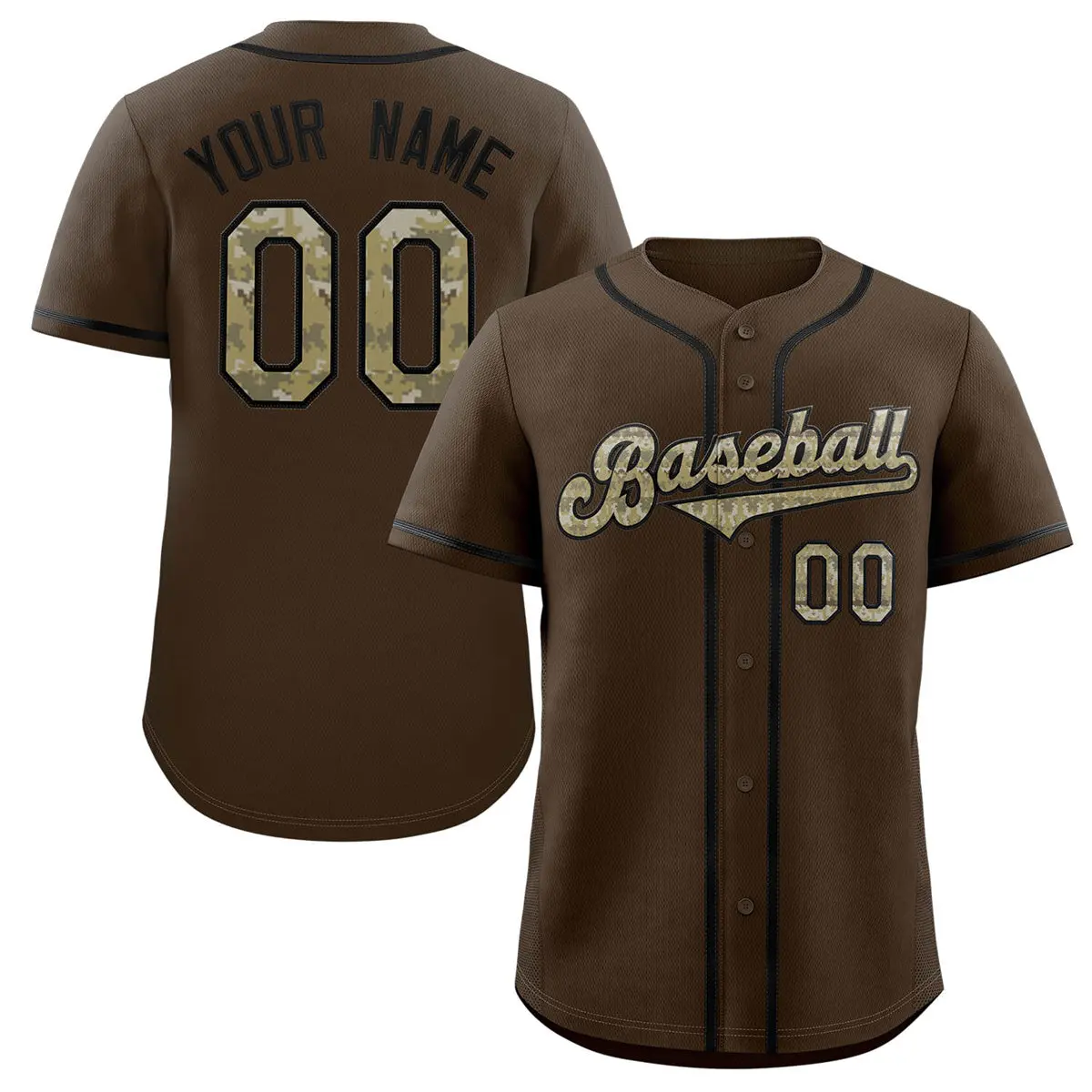 Classic Authentic Brown Olive-Black Baseball Jersey