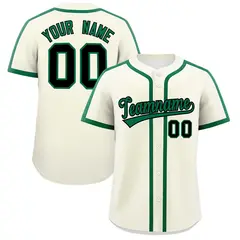 Classic Authentic Cream Kelly Green Baseball Jersey 1