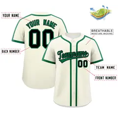 Classic Authentic Cream Kelly Green Baseball Jersey 2
