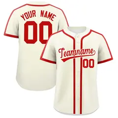 Classic Authentic Cream Red Baseball Jersey 1