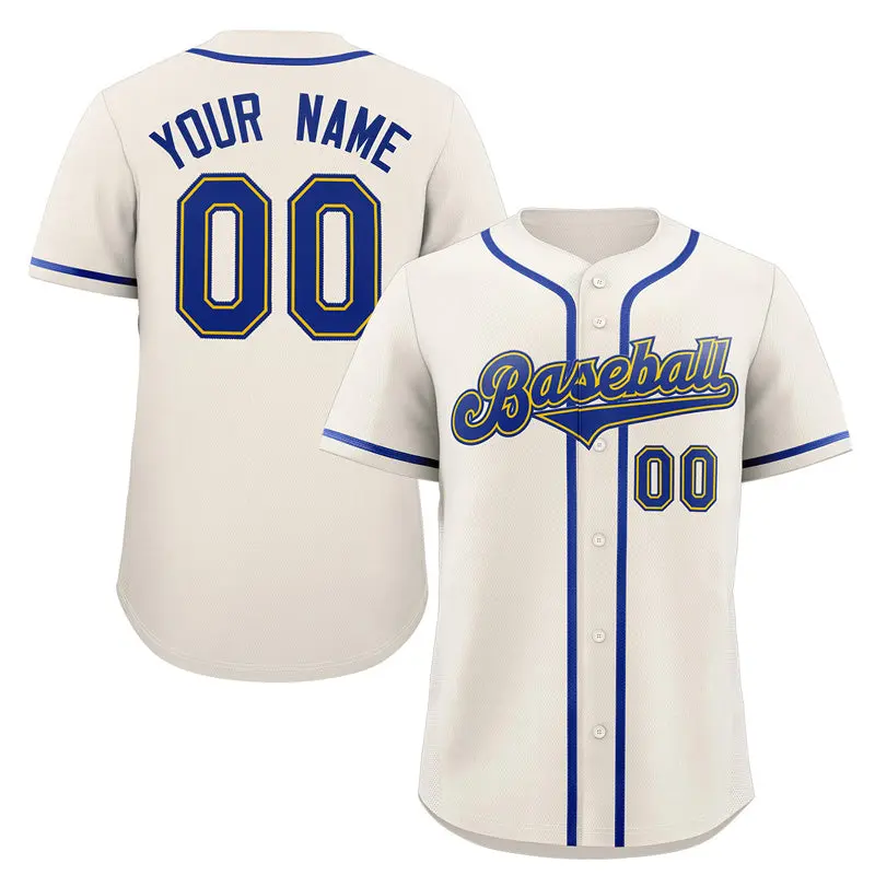 Classic Authentic Cream Royal-Gold Baseball Jersey