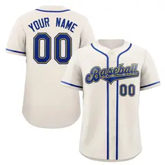 Classic Authentic Cream Royal-Gold Baseball Jersey
