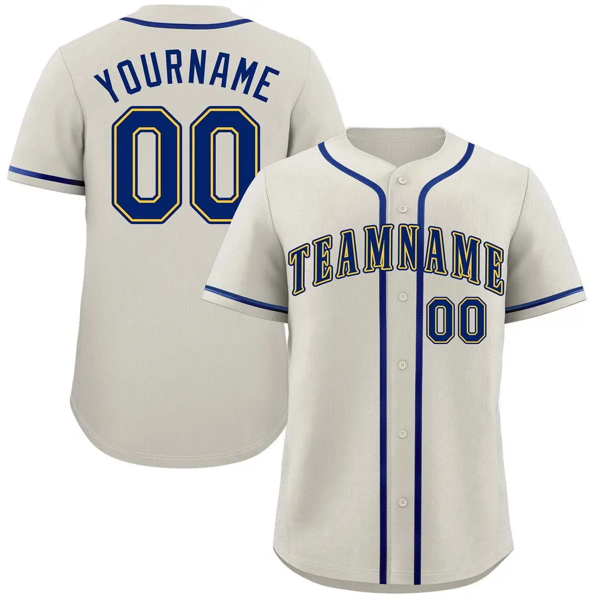 Classic Authentic Cream Royal-Gold Baseball Jersey