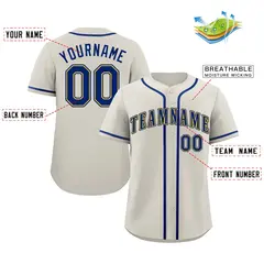 Classic Authentic Cream Royal-Gold Baseball Jersey 2