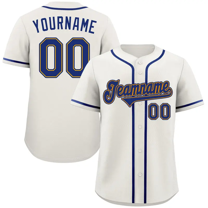 Classic Authentic Cream Royal-Gold Baseball Jersey