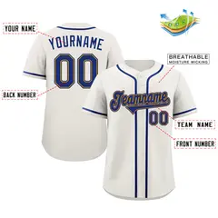 Classic Authentic Cream Royal-Gold Baseball Jersey 2