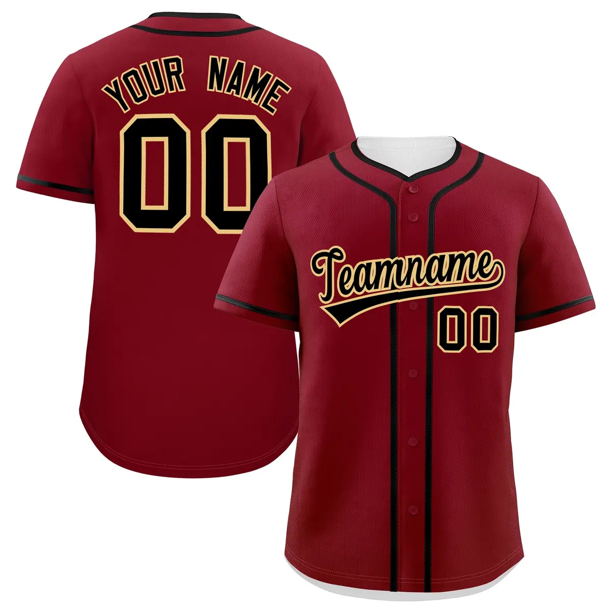 Classic Authentic Crimson Black Baseball Jersey