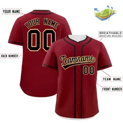 Classic Authentic Crimson Black Baseball Jersey 2