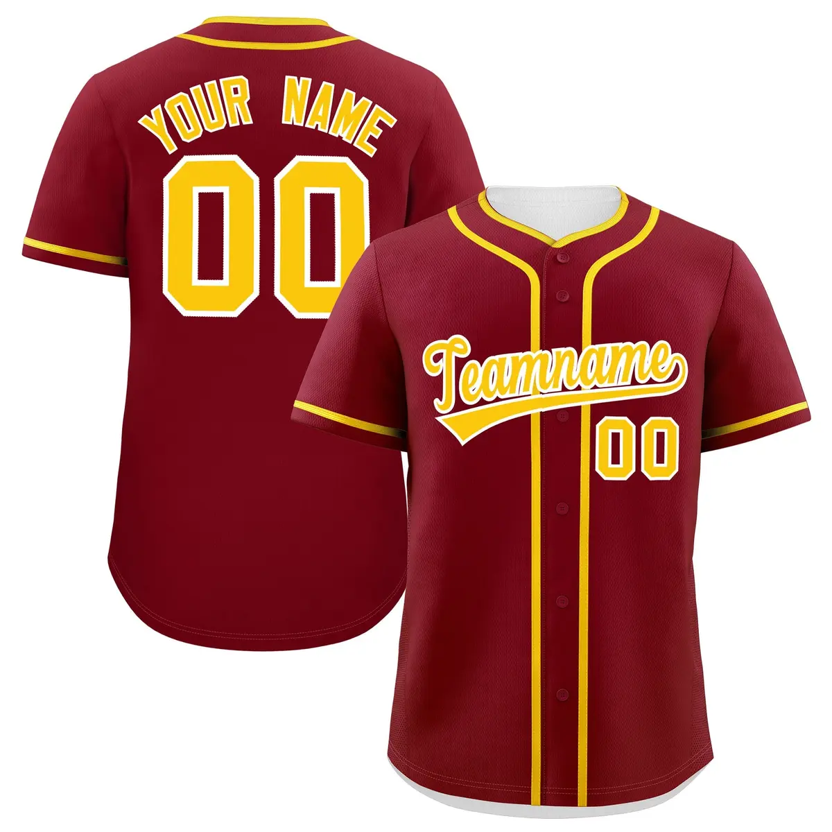 Classic Authentic Crimson Gold Baseball Jersey
