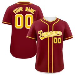 Classic Authentic Crimson Gold Baseball Jersey